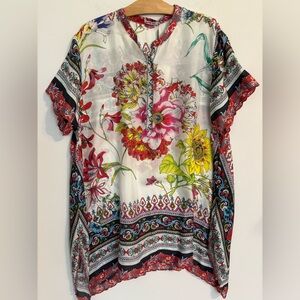 Johnny Was Victoriana Printed Georgette Silk Long tunic